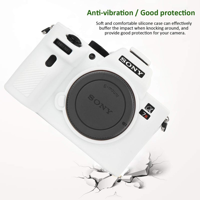 Easy Hood Camera Case for Sony Alpha a7III a7 III a7R III a7RIII ILCE-7RM3 a73 a7R3 a7R Mark III Soft Silicone Rubber Protective Body Housing Case Skin Camera Protector Cover (White) - Image 2